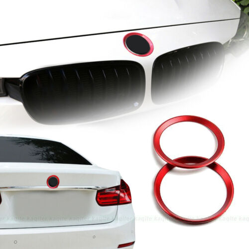 1x Car Front Rear Hood Logo Surrounding Ring Aluminum For BMW 82mm/74mm Emblem - Picture 2 of 24
