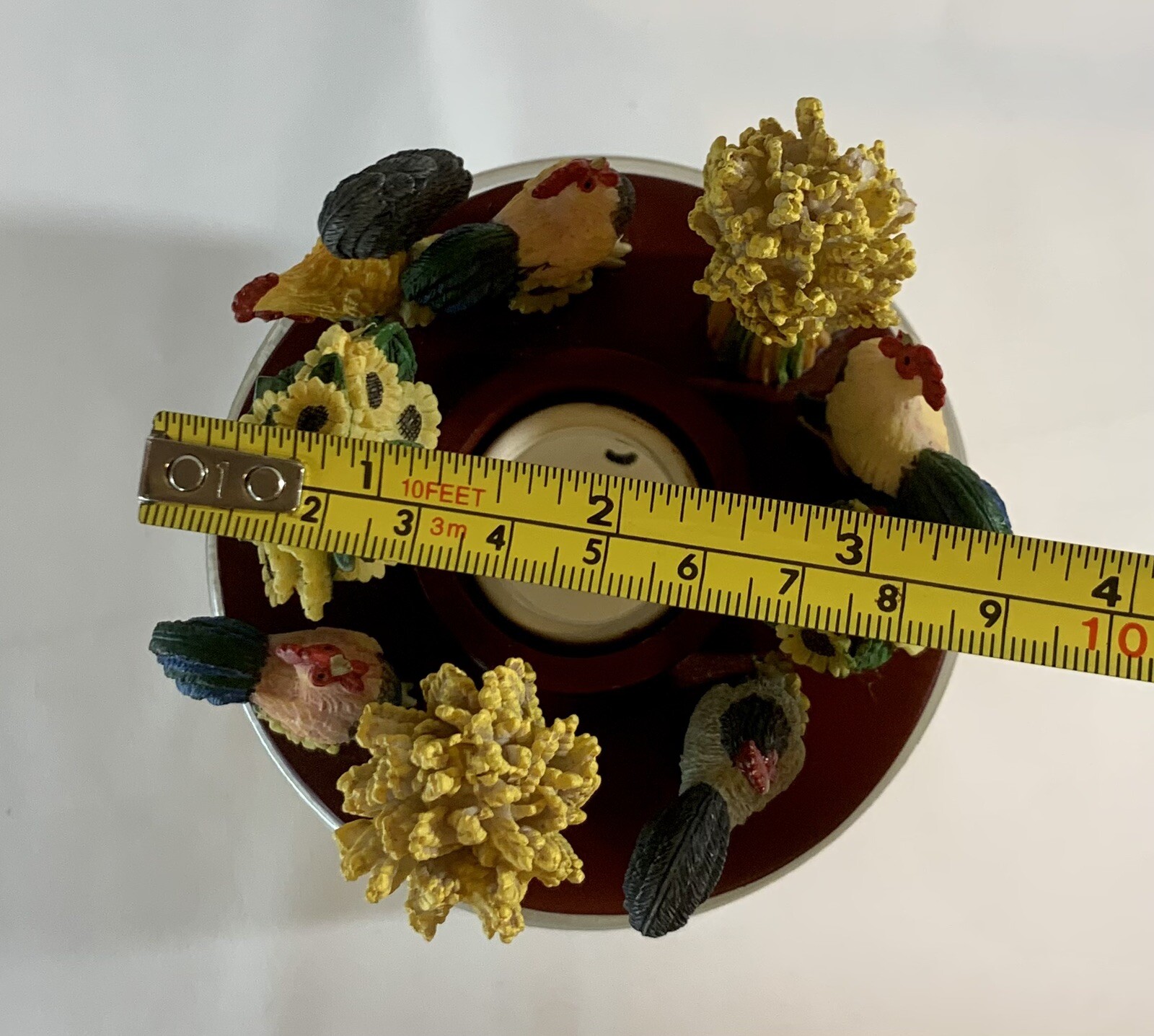 Old Virginia Candle Co Capper Soot Stopper With Box Roosters Flowers