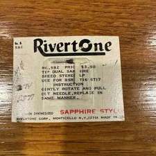 RIVERTONE NEEDLE 582, PFANSTIEHL 274-DS77, BSR ST16, ST17 NEW, OLD STOCK