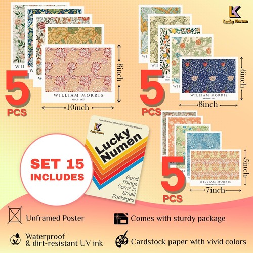 Set 15 Abstract Wall Decor Eclectic Wall Art - William Morrise Prints Gallery... - Picture 2 of 6