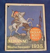 1935 Dr. Morse's Indian Root Pills Almanac Weather Forecaster Booklet