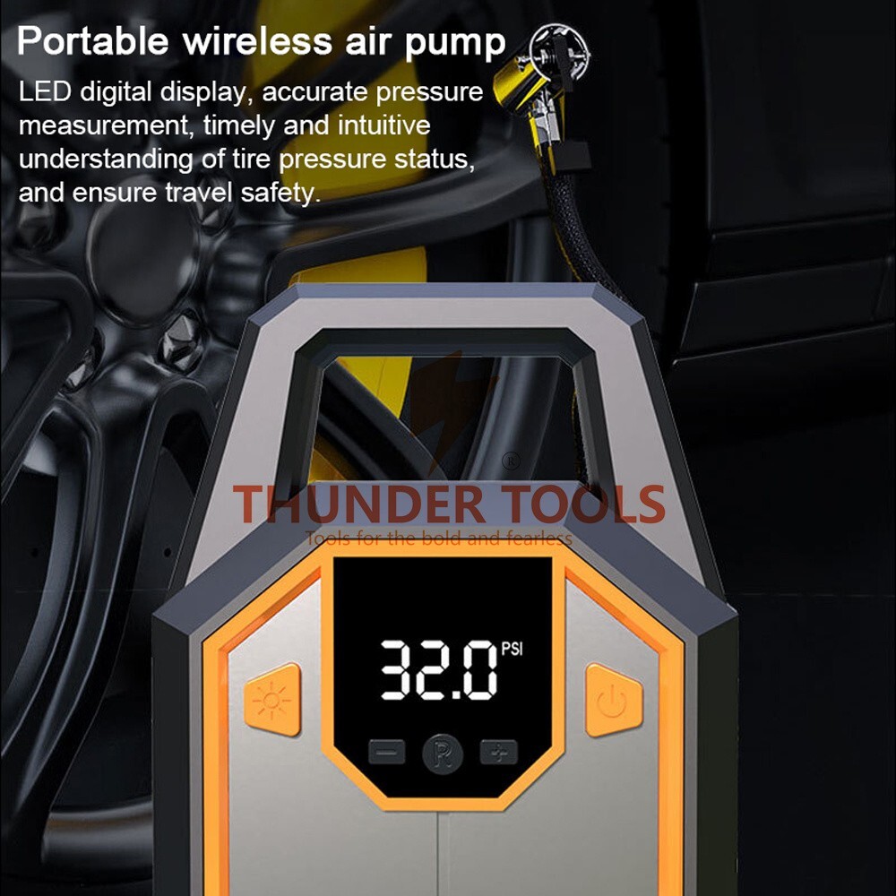 Thunder Tools Car Air Pump 120PSI Electric Air Compressor Portable Digital Tire