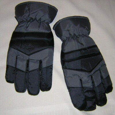 Mens, Nylon Gloves, Sz L, Un-branded, PVC Sure Grip Palm Patch, Black/Gray, NWOT