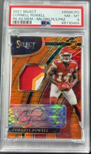 CORNELL POWELL 2021 PANINI SELECT ORANGE PULSAR RPA AUTO PSA NM-MT 8 #3/25