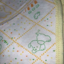 Vtg Carter's Crib Sheet  Receiving Blanket Matching Dogs Birds New  Unisex