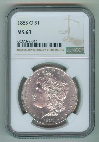 1883-O U.S. MORGAN SILVER DOLLAR - KM#110 - NGC SLABBED - MS63