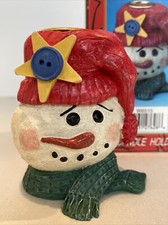 Kurt S. Adler 3" Snowman with Scarf Taper candle holder W6515
