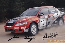 Juha Kangas ARC Rally driver 6x4 Autographed photo Mitsubishi Lancer Evo VII