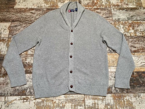 CHAPS Men's Grey Cotton Cardigan Size 