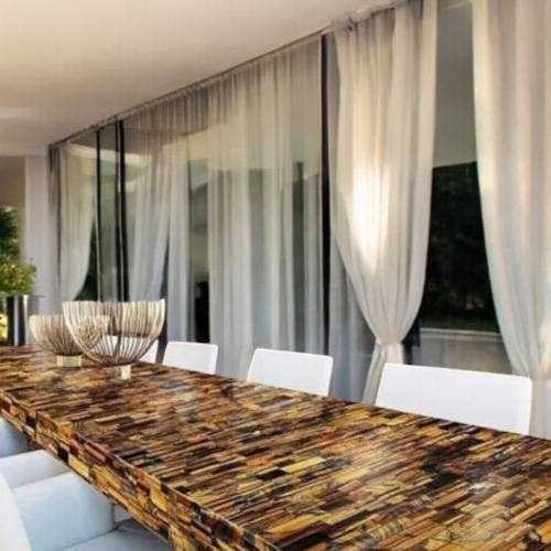 72"x24" Tigerauge Stein Familie Abendessen Esstischplatte handgefertigt Konsole Bar Schreibtisch - Bild 5 von 8
