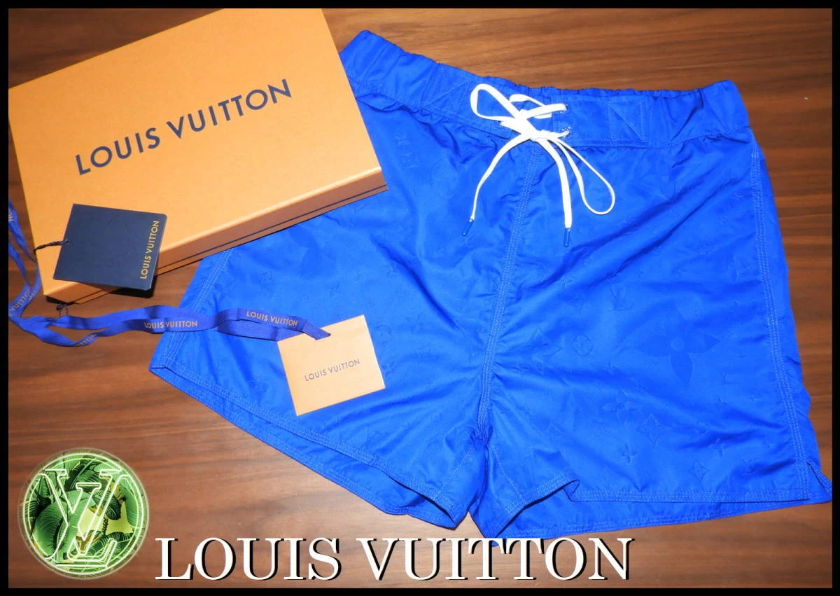 Louis Vuitton Monogram Swim Pants Blue Men'S 3D Pocket Lv Swimsuit mens