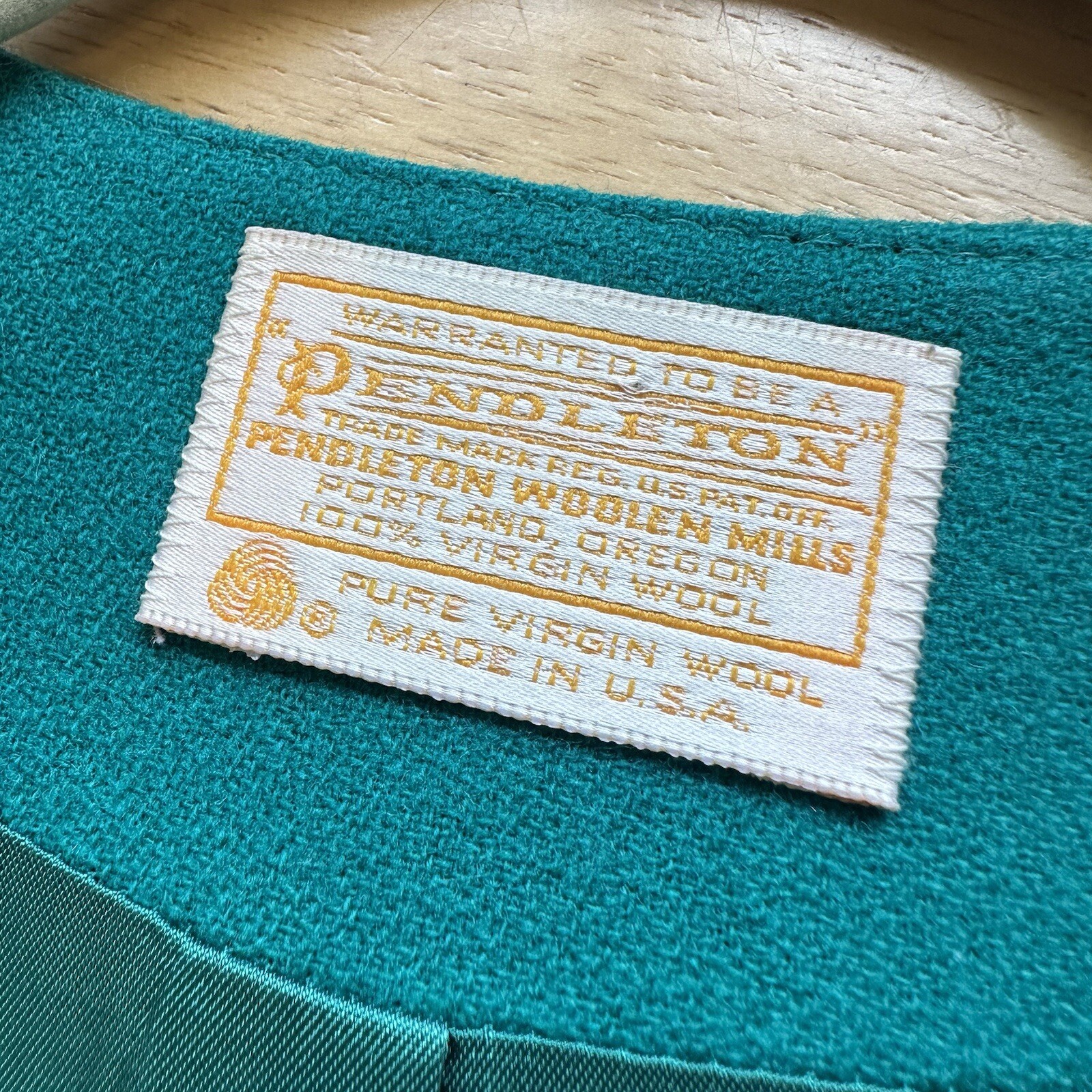 Pendleton 100% Virgin Wool Emerald Jade Green Ski… - image 9