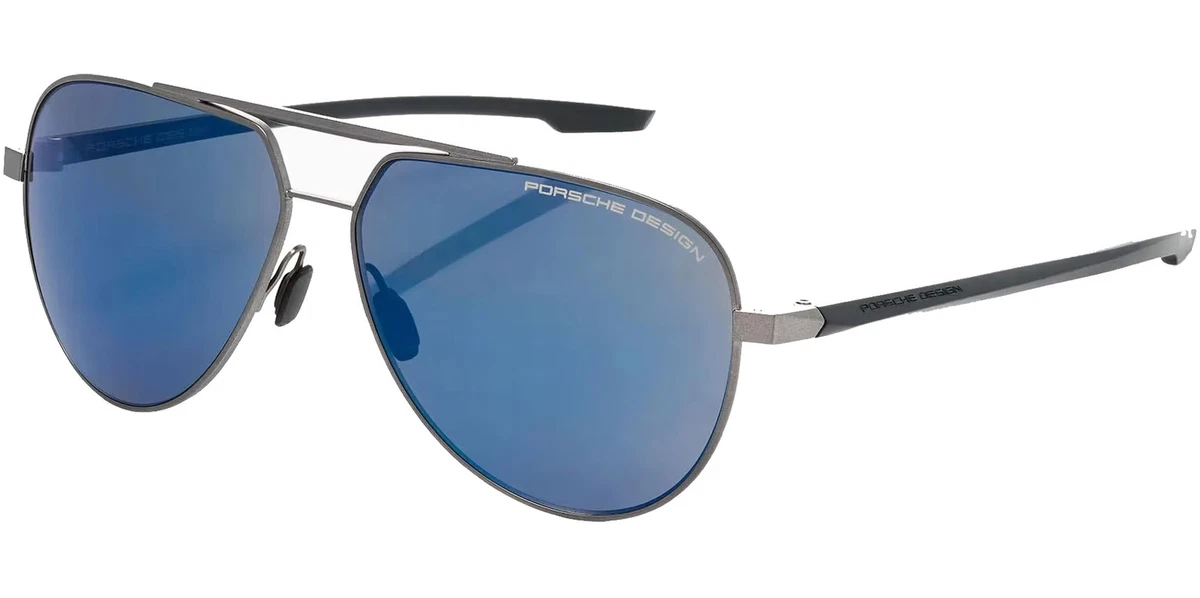 Porsche Design Iconic Aviator #1 Sunglasses in Gradient Blue Gray Ladies Capsule Porsche Design P8478 Iconic Sunglasses W Yellow Gold/Blue  main image 2