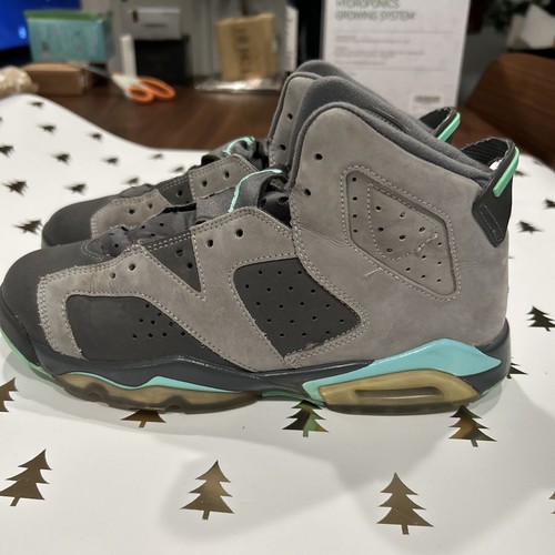 Nike Air Jordan 6 Green Glow Cement Grey VI GG Retro Youth 543390-005 Size 7Y - Picture 2 of 10