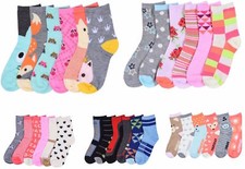 12 Pairs Random Girls Kids Crew Socks Toddler Casual Ankle Random Gift Size 6-8