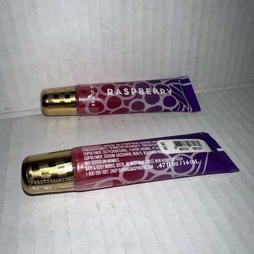 2 Pack Bath & Body Works RASPBERRY Lip Gloss Shine 14 ml/0.47 ml. sealed - Picture 3 of 3