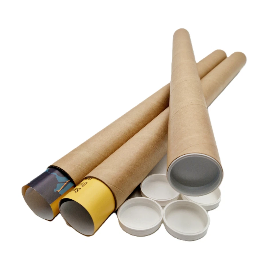 10 tubes carton brun pour affiche poster 5 cm x 64 cm - Photo 1/3