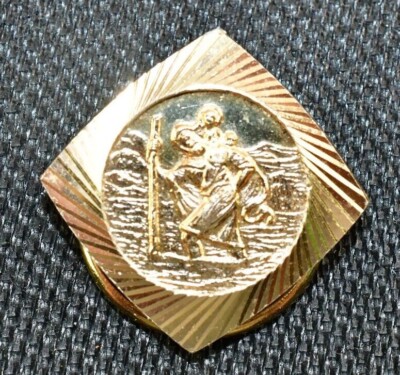St Joseph Child Jesus Pendant scarf Clip Gold Color Western Germany Many Prayers