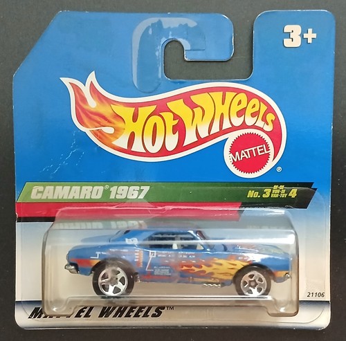 HOT WHEELS 1998 1967 CAMARO, BLUE, SHORT CARD. - 第 1/2 張圖片