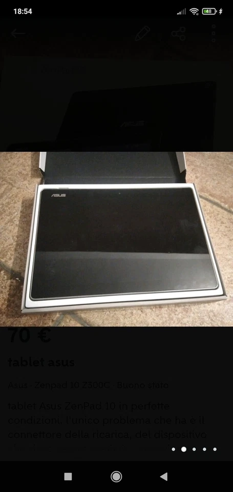 TABLET ASUS ZENPAD 10 P021 ANDROID completo di scatola - Immagine 2 di 4