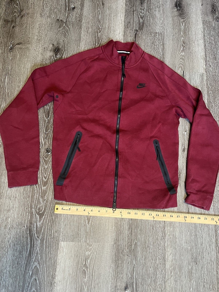 Women's Small Nike Tech Zip Up Jacket Maroon No Hood Wore Twice | eBay