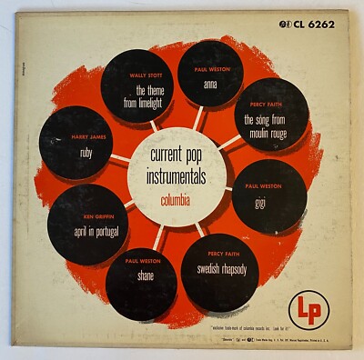 Current Pop Instrumentals  Columbia  CL 6262  10'' LP  Compilation  Jazz  VG