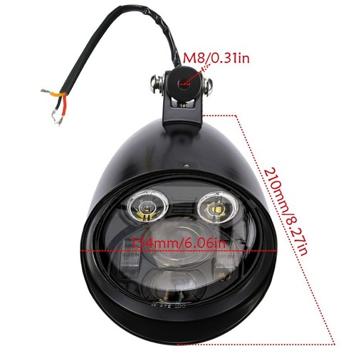 6" LED Bullet Headlight For Sportster XL Dyna Softail Chopper Bobber Motorcycle - Picture 2 of 9