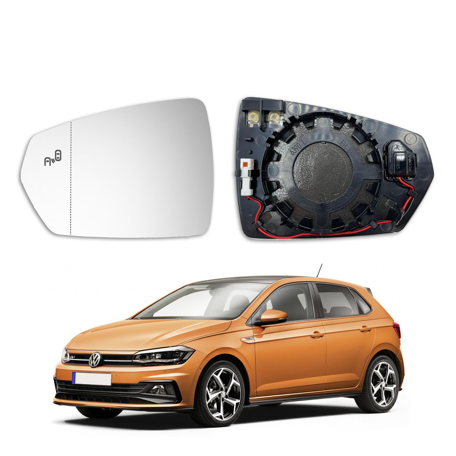 Vetro Specchietto Retrovisore per Vw Polo VI, Audi A1, Sinistro, Blind Spot Assi
