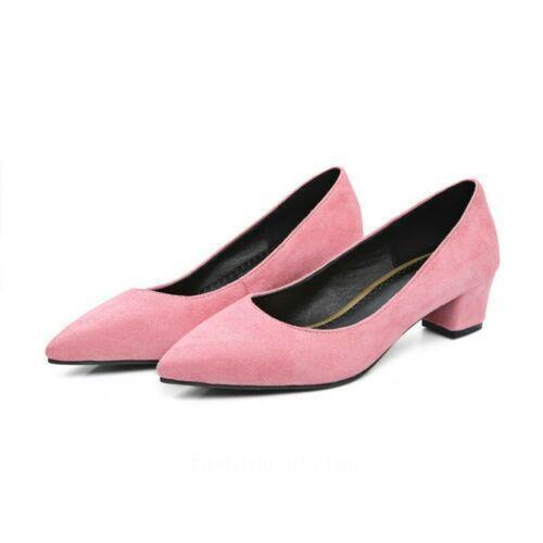 Women's Low Heel Dress Pointy Toe Slip on Pumps Shoes Plus Size Office Lady - Bild 19 von 32