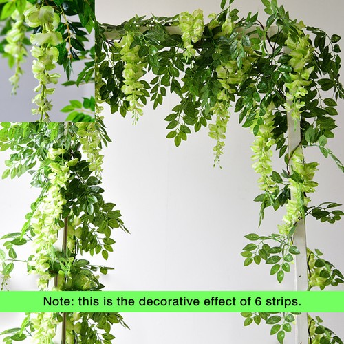Artificial Silk Flowers Wisteria Hanging Fake Garden Plants Vines Decor Plastic - Picture 11 of 13