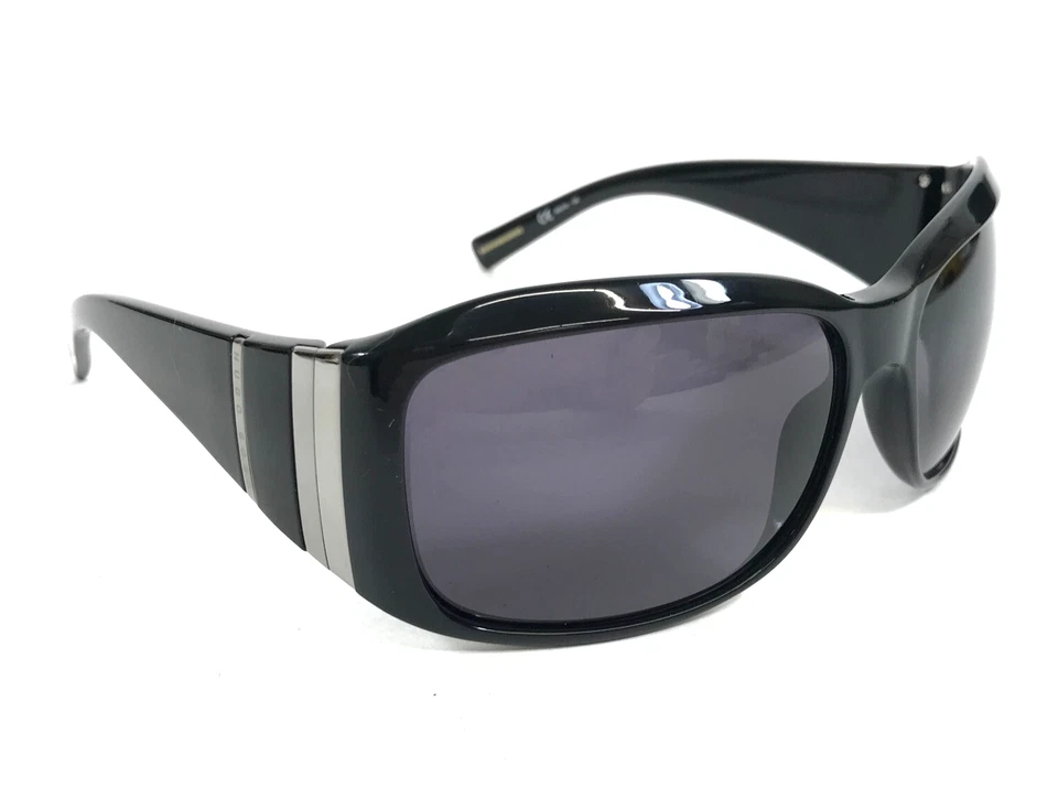 Gafas de sol Hugo Boss 0028/S D28Y1 monturas negras brillantes plateadas con lentes moradas Foto 3 de 4