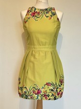Atmosphere Short Summer Green Dress Fully Lined Sleeveless Cotton Size 8 Party