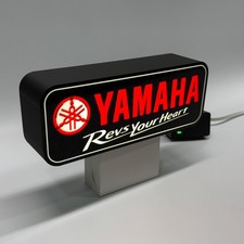 Yamaha Revs your hear LED garage sign 10"wide Wall shelf desk Decor gift art