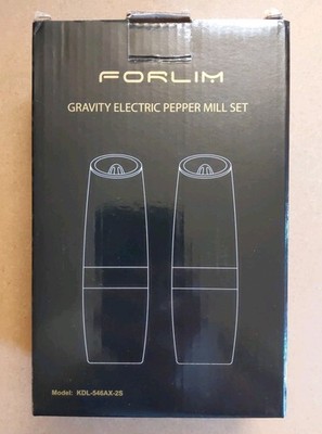 Gravity Automatic Salt Pepper Grinder Set LED Light BATTERY POWERED Adjustable