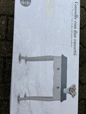 consolle ingresso stile shabby bianca piano color ardesia