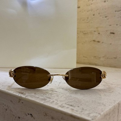 GENTLE MONSTER サングラス　ブラウン Gentle Monster Rimless Oval Sunglasses Brown Lens Gold Frame
