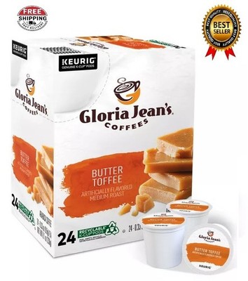 Gloria Jean's Coffees Butter Toffee, Keurig K-Cup Pods,  Medium Roast, 96 Ct.