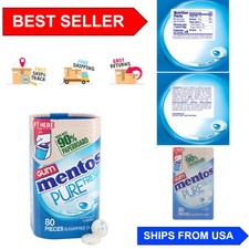 Pure Fresh Sugar-Free Gum 80 Pieces, Fresh Mint Flavor, Eco-Friendly Bottle