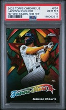 2024 TOPPS CHROME LOGOFRACTOR JACKSON CHOURIO FUTURE STARS /5 RED PSA 10