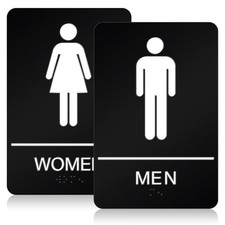 Men  Women Restroom Signs ADA Compliant Bathroom Rigns for Offices Restaurants