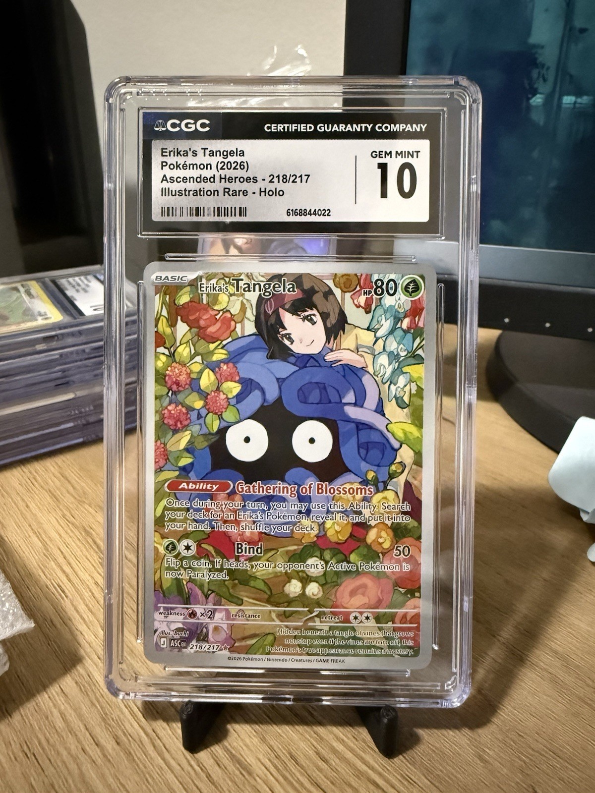 Erika's Tangela 218/217 Illustration Rare Pokemon Ascended Heroes CGC 10 Gem Mt