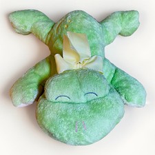Russ Baby Green Cuddle Plush Frog Soft Rattle Yellow Bow 21741 New With Tags