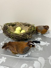 Feathered Artificial Birds And Nest Beautiful Home Decor