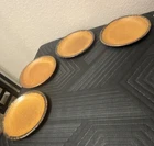 Ceramic Pottery Brown Matte Round Plates Set of 4 USA