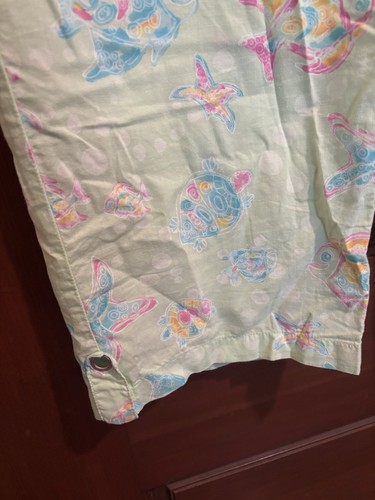 FRESH PRODUCE EUC Large Sea Life Turtle Fish Starfish Capri PJ Pants - Picture 3 of 8