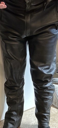 Vintage Harro 2 Piece + Back Black Leather Motorcycle German Police Bluf - Bild 18 von 24