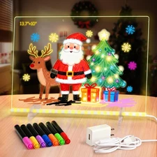 Led Dry Erase Board with Stand for Girls, Led Note Board with Colors Light Up...