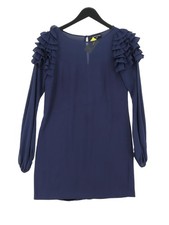 Warehouse A-Line Midi Dress UK10 in Blue