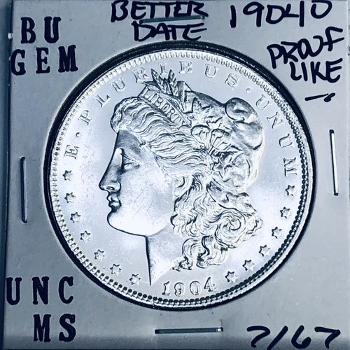 1904 O BU GEM MORGAN SILVER DOLLAR UNC MS+++ U.S. MINT RARE COIN 7167