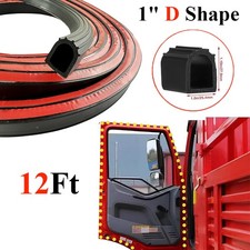 1inch D Shape 12FT Truck Door Rubber Weather Self-Adhesive Soundproof Seal Strip